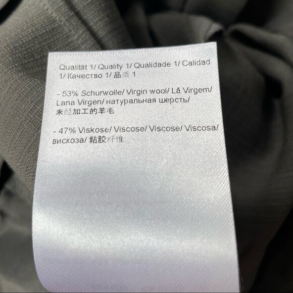 Escada Straight Wide Leg Pant Wool Blend High Rise Buckle Detail Gray US 10 EUC - Picture 11 of 13